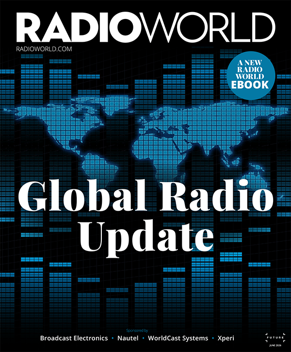 Radio World Logo with flat map of the world under - text saying Global World Update